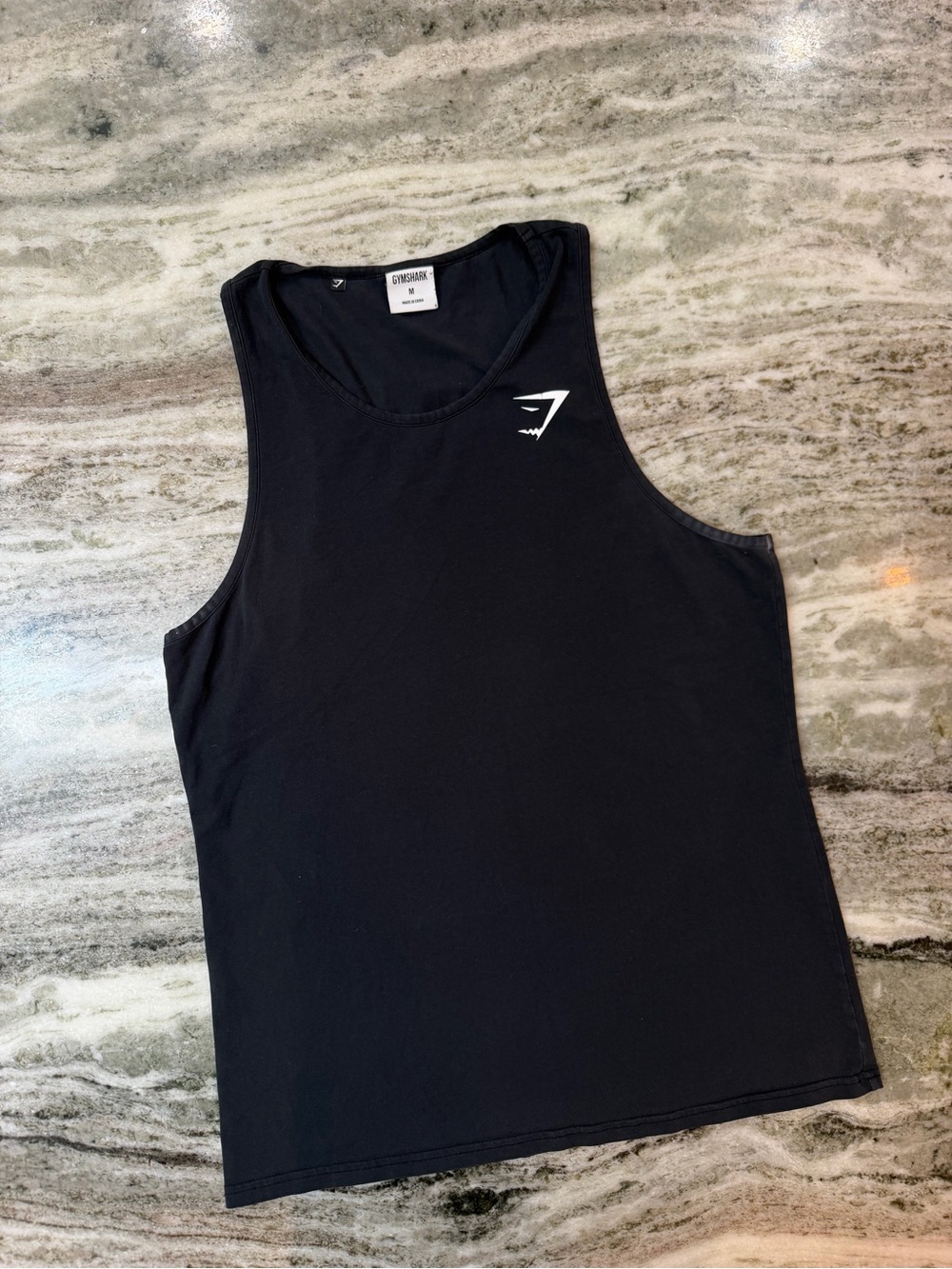 Gymshark Men’s Black Training Tank with White Logo
